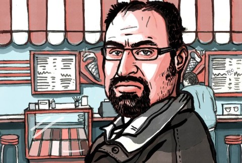 drawing: man with glasses