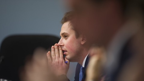 ACT MLA Michael Pettersson at the first day of the inquiry on Friday. Photo: Dion Georgopoulos